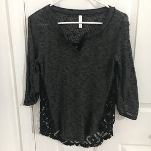 Black lacy sheer top